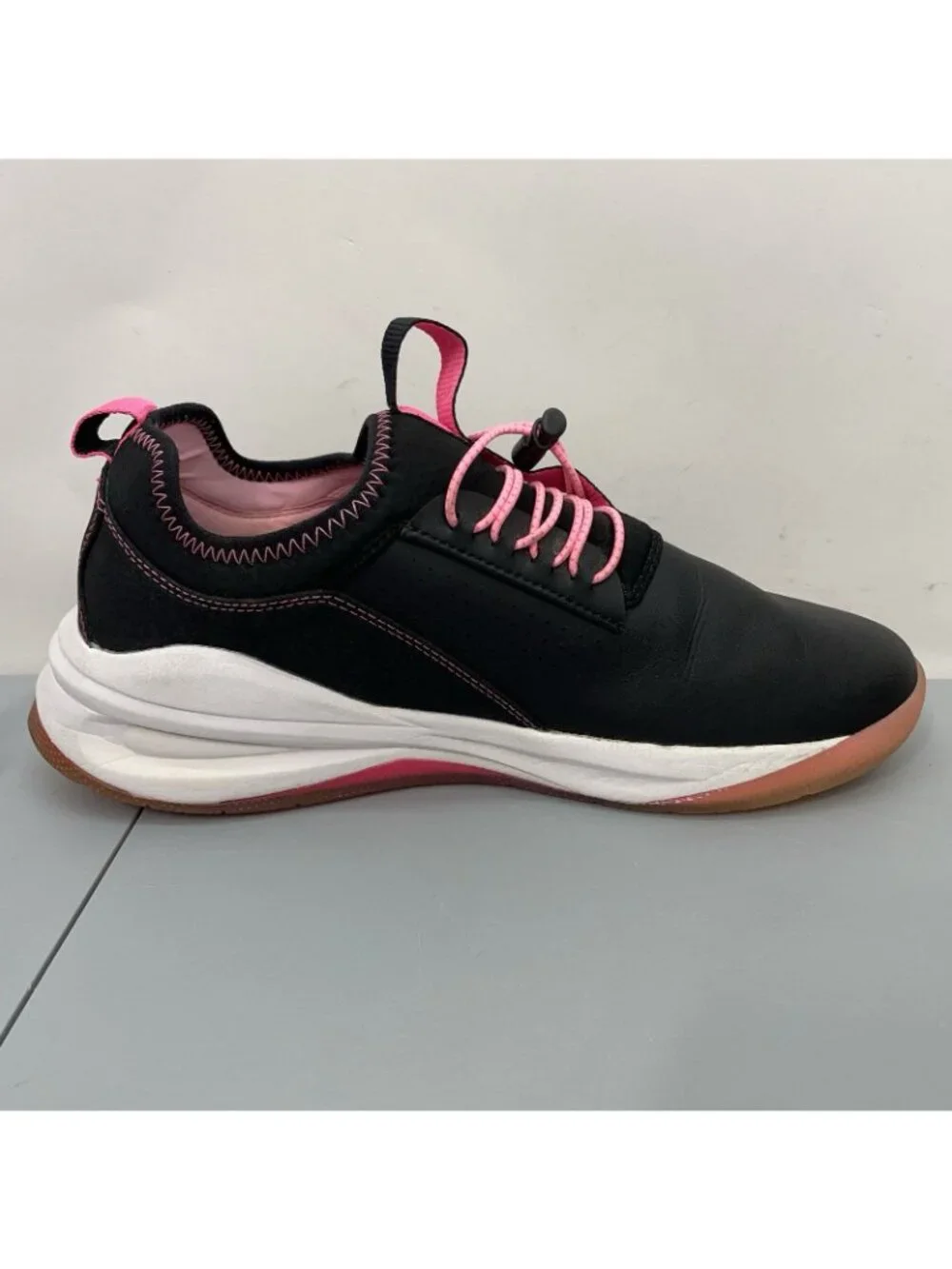 Women's Black and Pink Athletic Sneakers